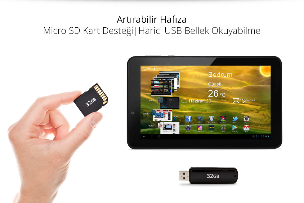 Aristo Q Tab 7.0-Artırabilir Hafıza